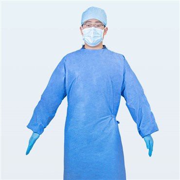 Andar einnota skurðsloppar með teygjanlegum ermum